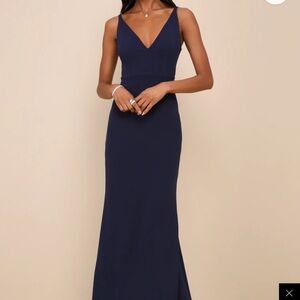 Midnight blue mermaid gown
